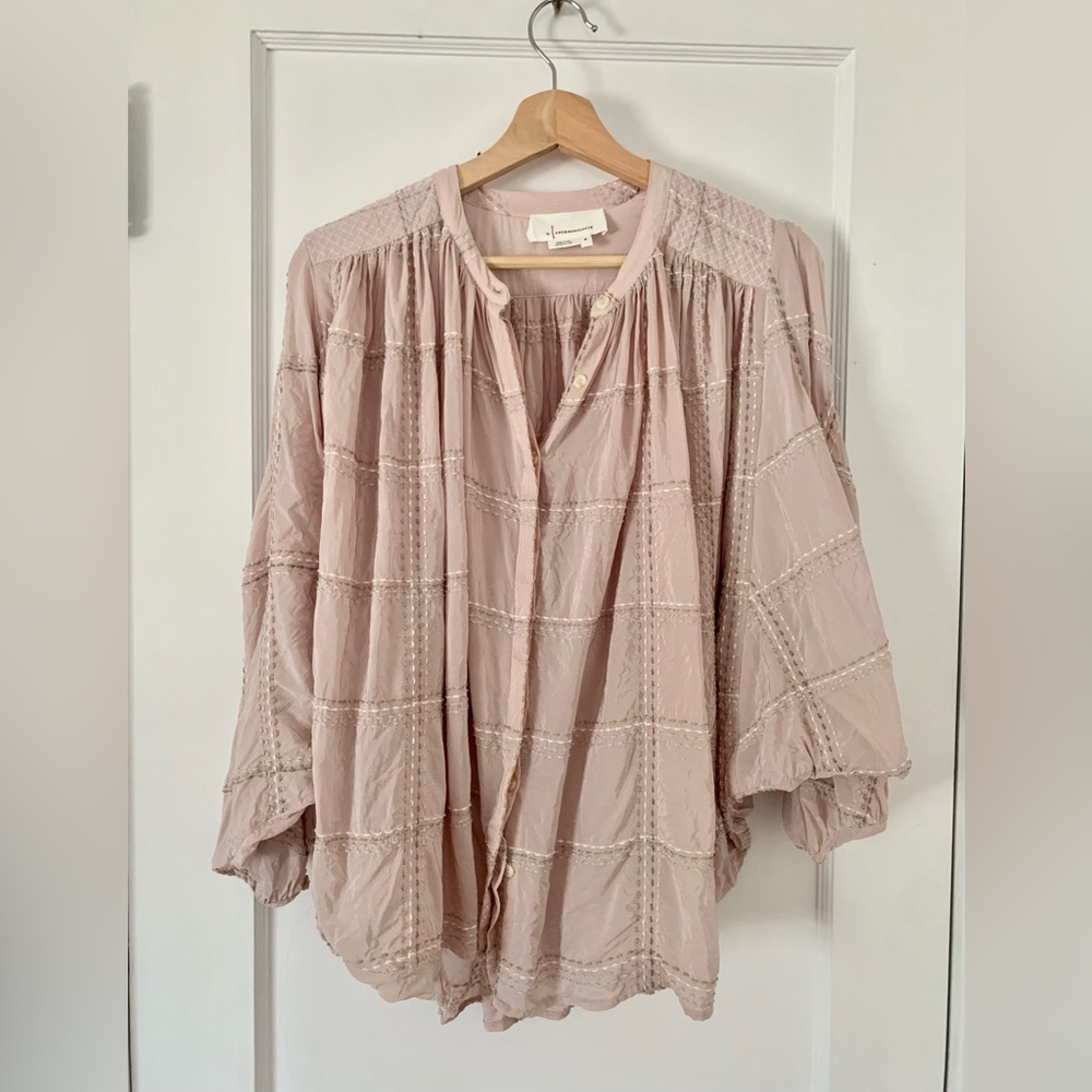Anthropologie pink blouse - Size Medium